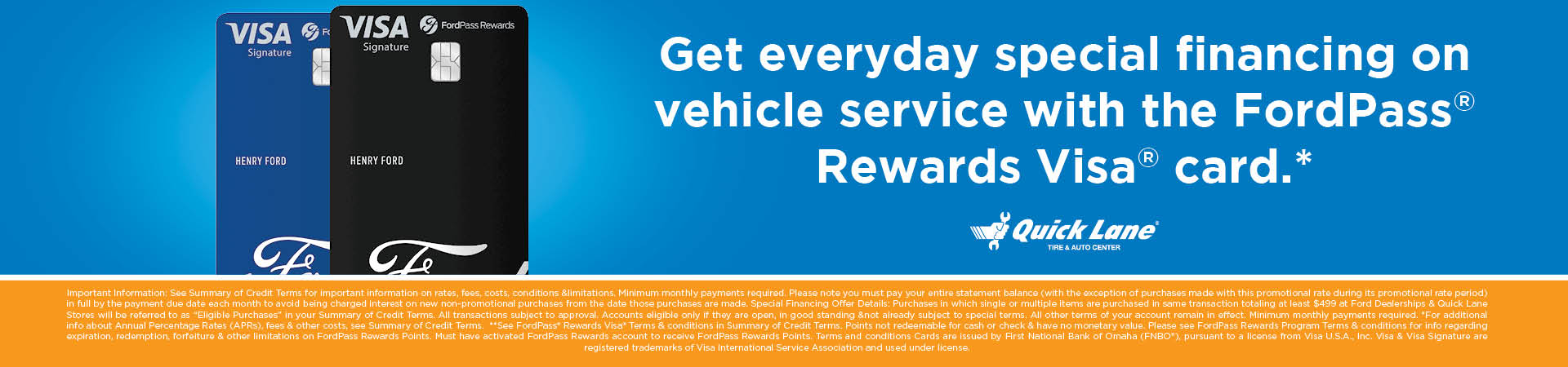 special financing on vehicle service